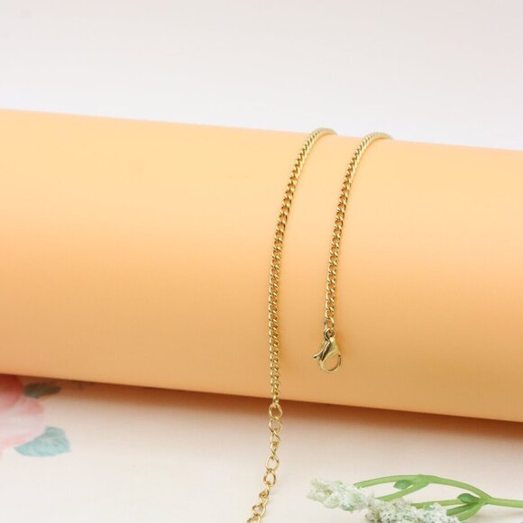 Colorful Charm Yellow Necklace with Gold Plated Chain, XPNL0371 - Picture 9 of 11